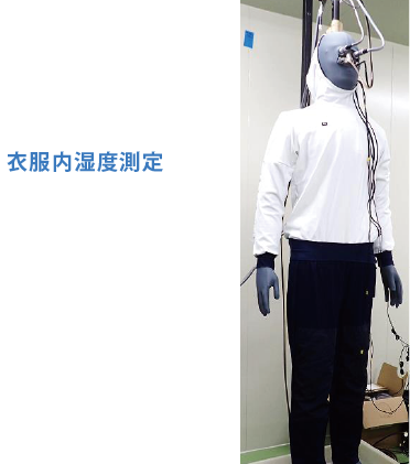 その結果、新ウェアは従来モデルよりも約20%湿度ダウンが認められました。※背中部で計測したグラフイメージです