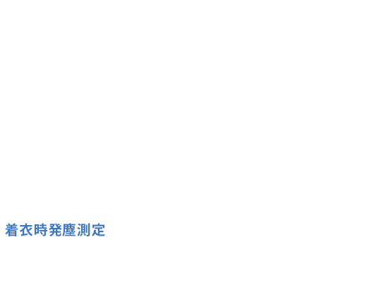足踏みと上体ひねりの動作を行った際に床上90cm位置での発塵数を測定し、50回の洗浄まで減少傾向の結果が得られています。