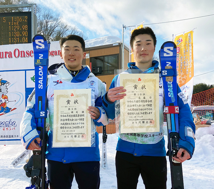 男子5位 横尾　錬選手(栃木県足利大学付属2年)　男子10位 遠藤　悠選手(山形県九里学園3年)　