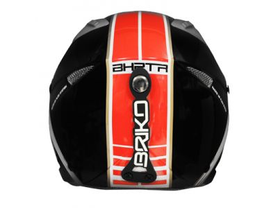 後部左右にはヘルメット内の湿気や熱気が外に抜けるよう排気孔が設けられている。また、中心にはゴーグル止めが付属。