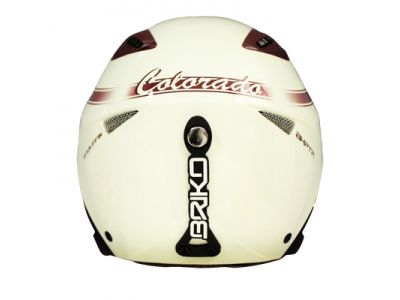 後部左右にはヘルメット内の湿気や熱気が外に抜けるよう排気孔が設けられている。また、中心にはゴーグル止めが付属。