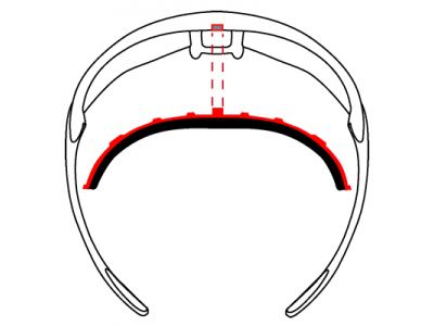 ランニング向けに開発されたアイウエア。レンズ自体にベンチレーション機能を備える為に、レンズ上部にベンチレーションホールがあります。汗止めパッド、ストラップが付属。