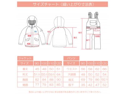 トドラーサイズチャート
